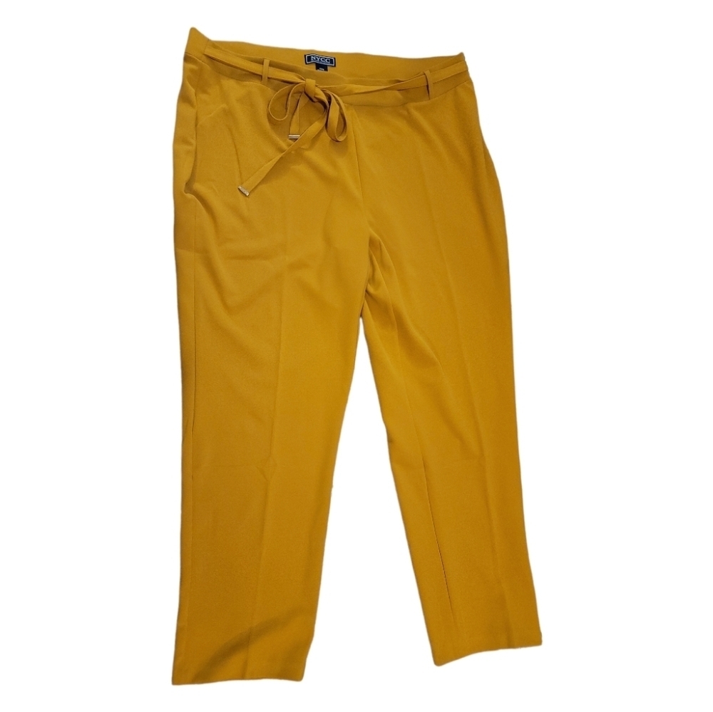 New York clothing company plus size stretch dress pant slacks trouser mustard 22